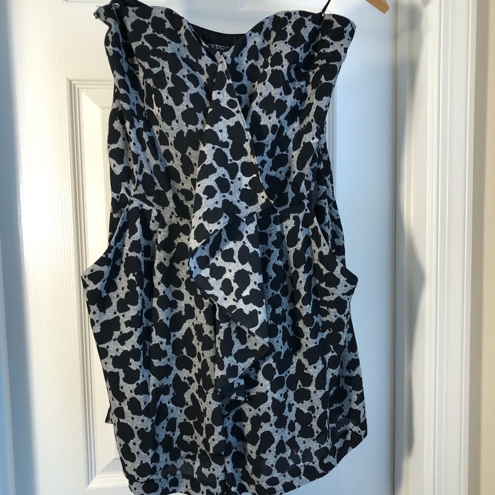 Express strapless cheetah print romper